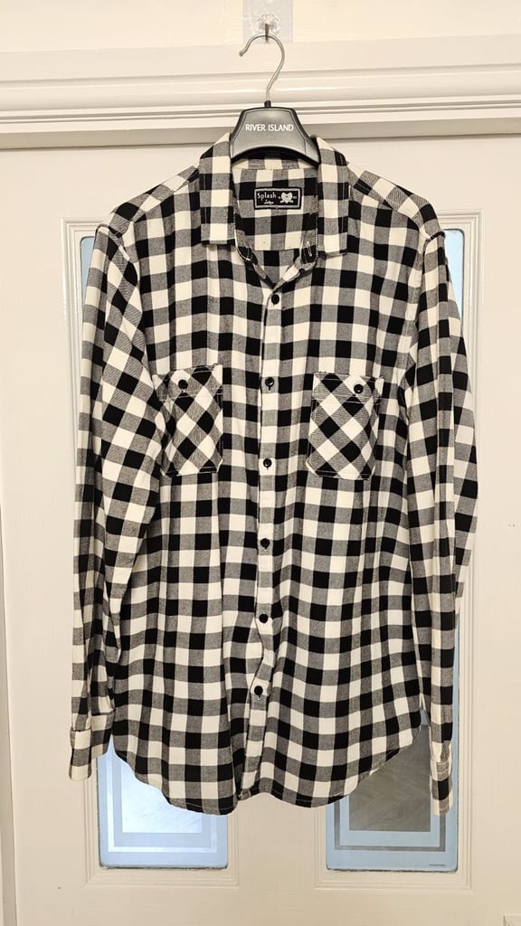image for Splash Black and White Check Shirt