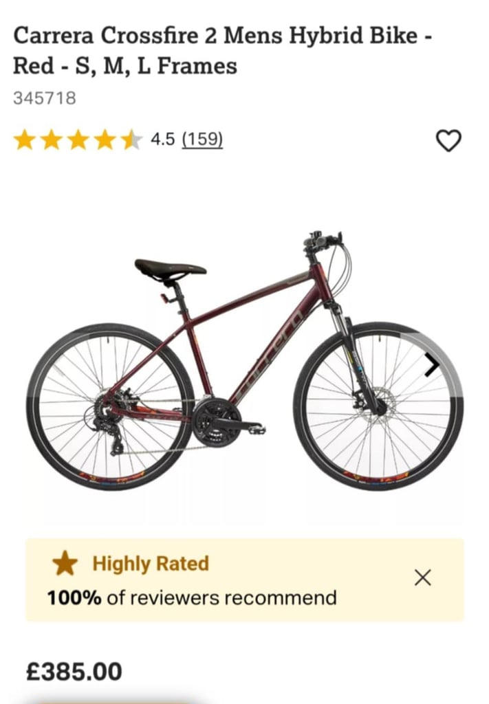 Carrera crossfire hybrid bike