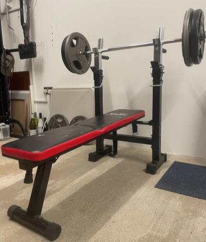 NOW SOLD] TNP Accessories Weights Bench and Weights in Sutton