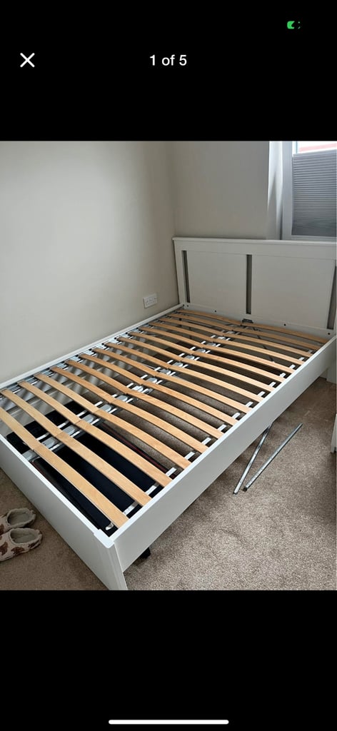 Ikea white double bed 