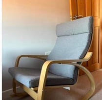Ikea Poang Rocking Chair with Grey Cushion