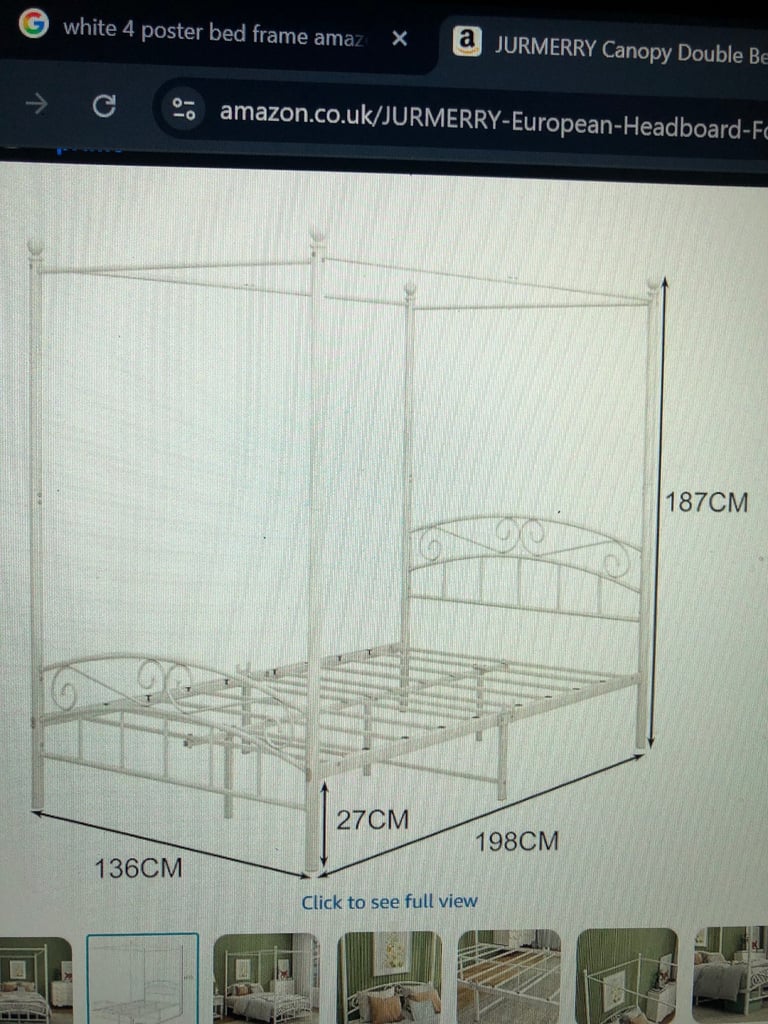 NEW White 4 poster bed frame £40