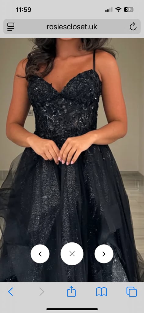 Formal, Prom, Debs Evening Black Ball Gown Dress 