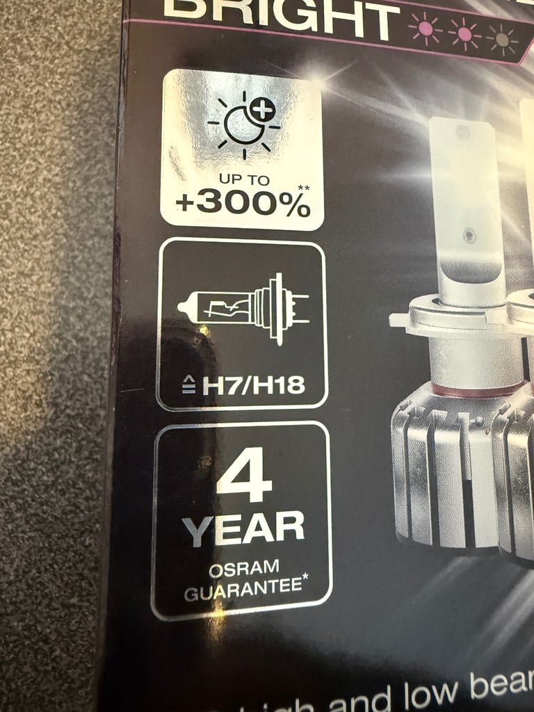 OSRAM x2 LEDriving HL Bright H7 up to +300%, 6000K, Brand NEW, Sealed