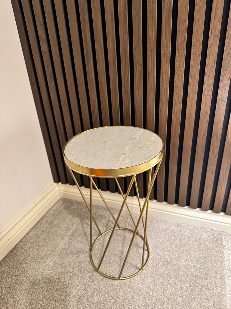 Gold and marble side table 