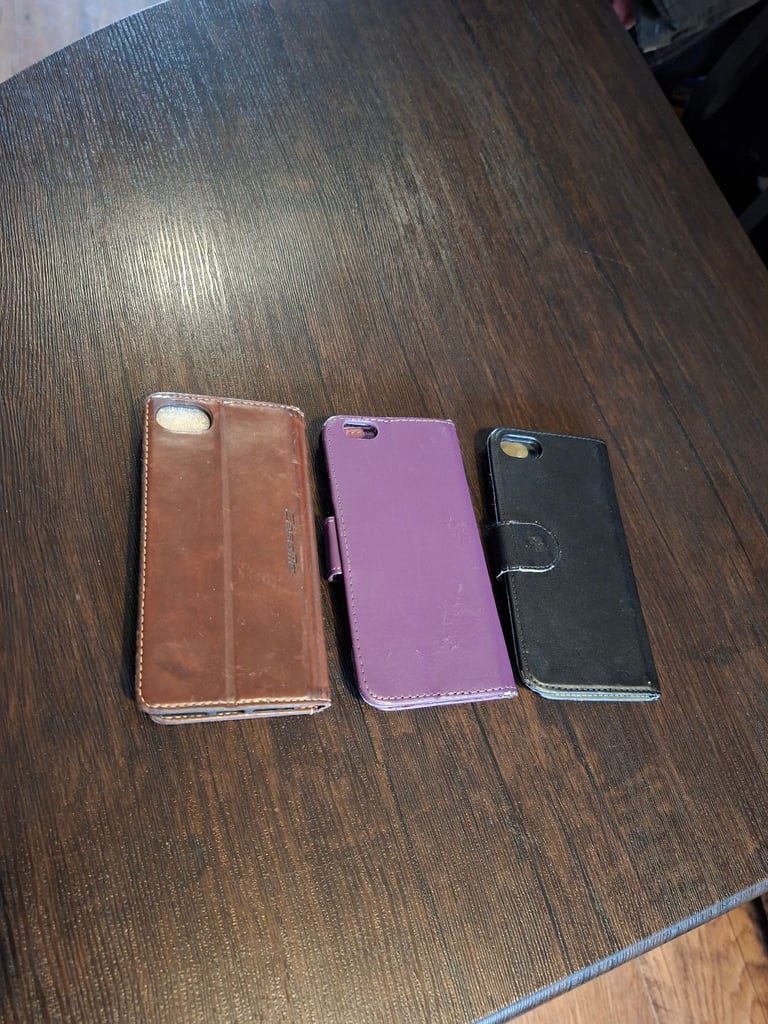 IPHONE 7 8 SE LEATHER WALLETS CASES 