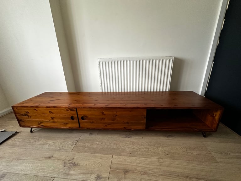 Handmade wooden TV unit cabinet with Japanese style joints
