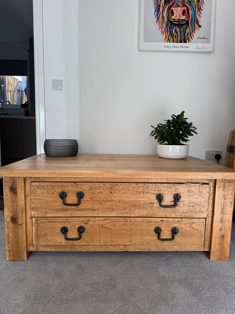 Solid oak coffee table