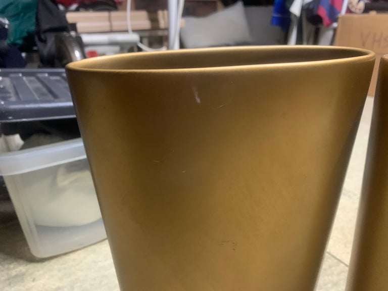 Pair of gold coloured vases