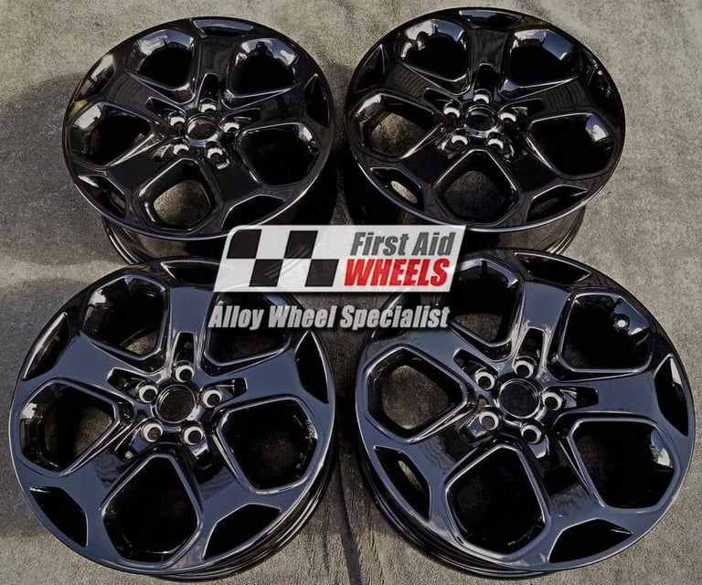 R397BG Swap FORD MONDEO MK4 4X 18'' GENUINE 5 SPOKE Y GLOSS BLACK ALLOY WHEELS