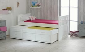 Brand New-Captains White Wooden Guest Bed Frame - 3ft Single