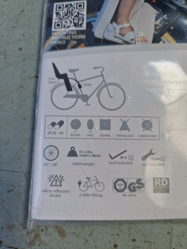 Child's seat for bicycle 