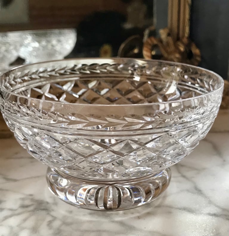 Stuart Crystal Sweetie Bowl & Pair matching Sundae Dishes