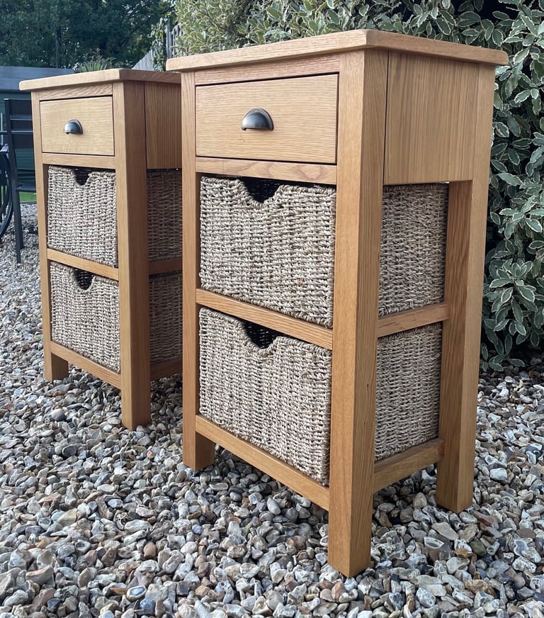 image for Oak bedside tables x 2 