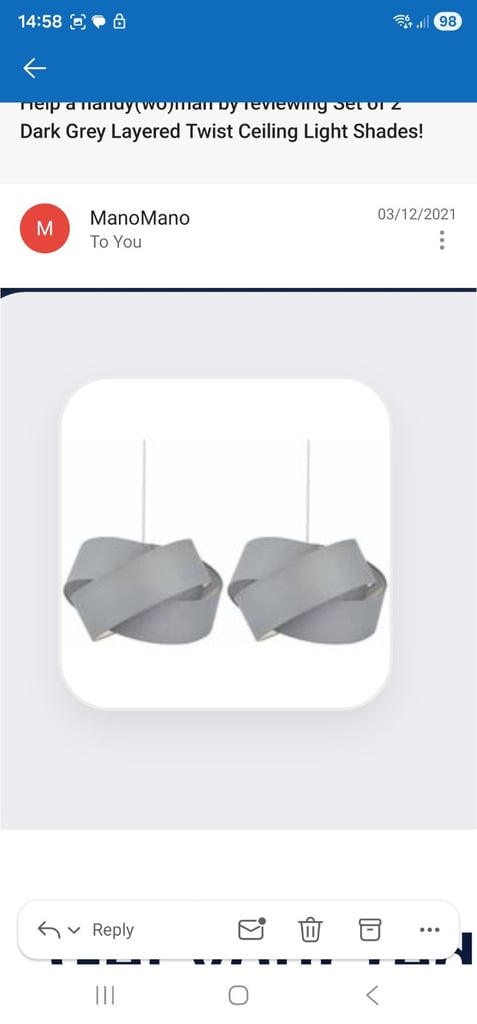 image for Set of 2 grey twist layered ceiling light shades