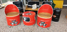 Massey Ferguson tractor oil drum seats chairs clock