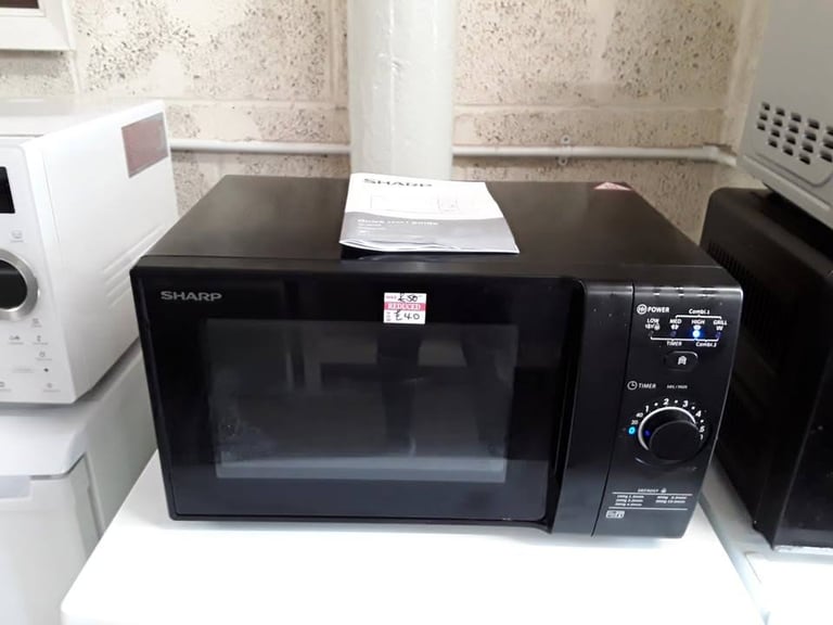 Black Sharp YCGG02 microwave oven & grill Low Cost Moves 2nd Hand Furniture STALYBRIDGE SK15 3DN