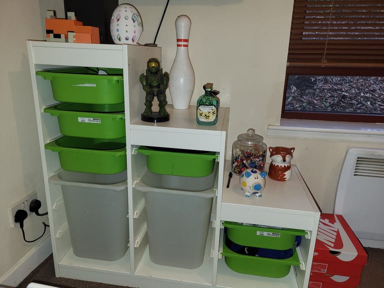image for Ikea 3 tier storage unit with tubs