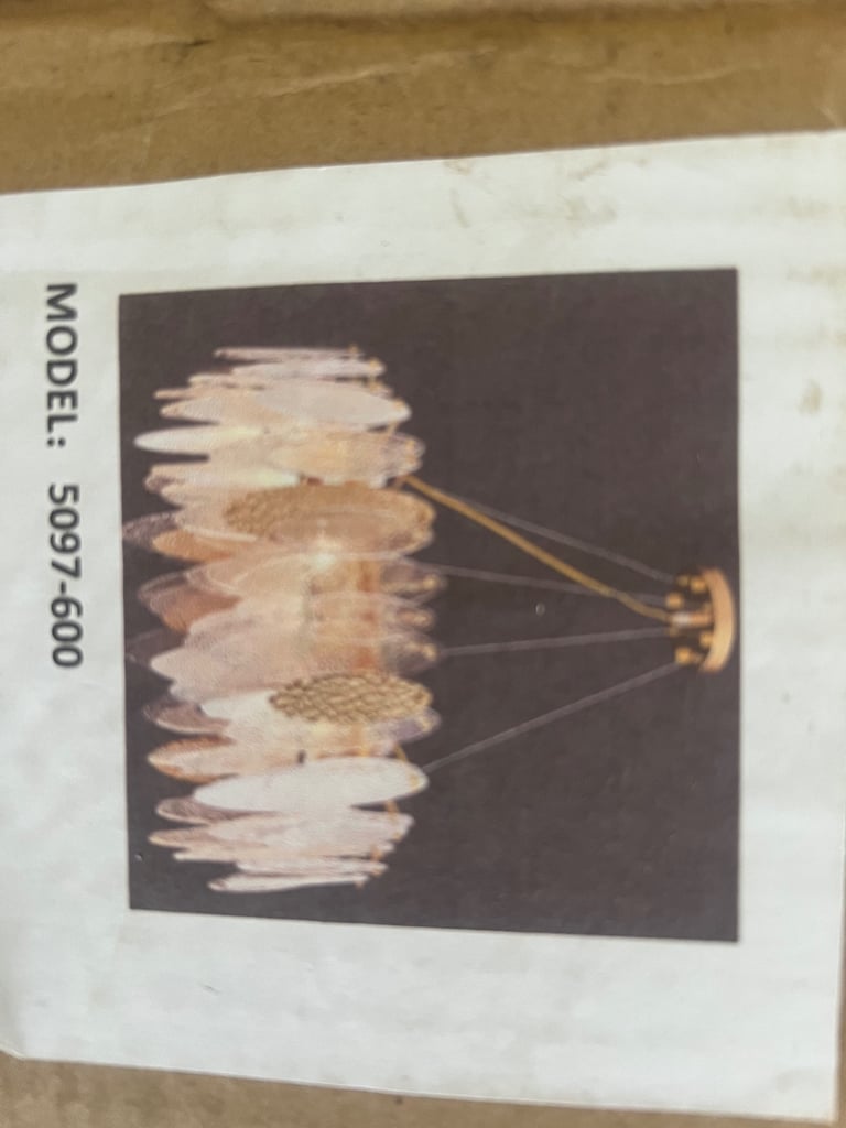 Ceiling light glass gold frame, circle frame