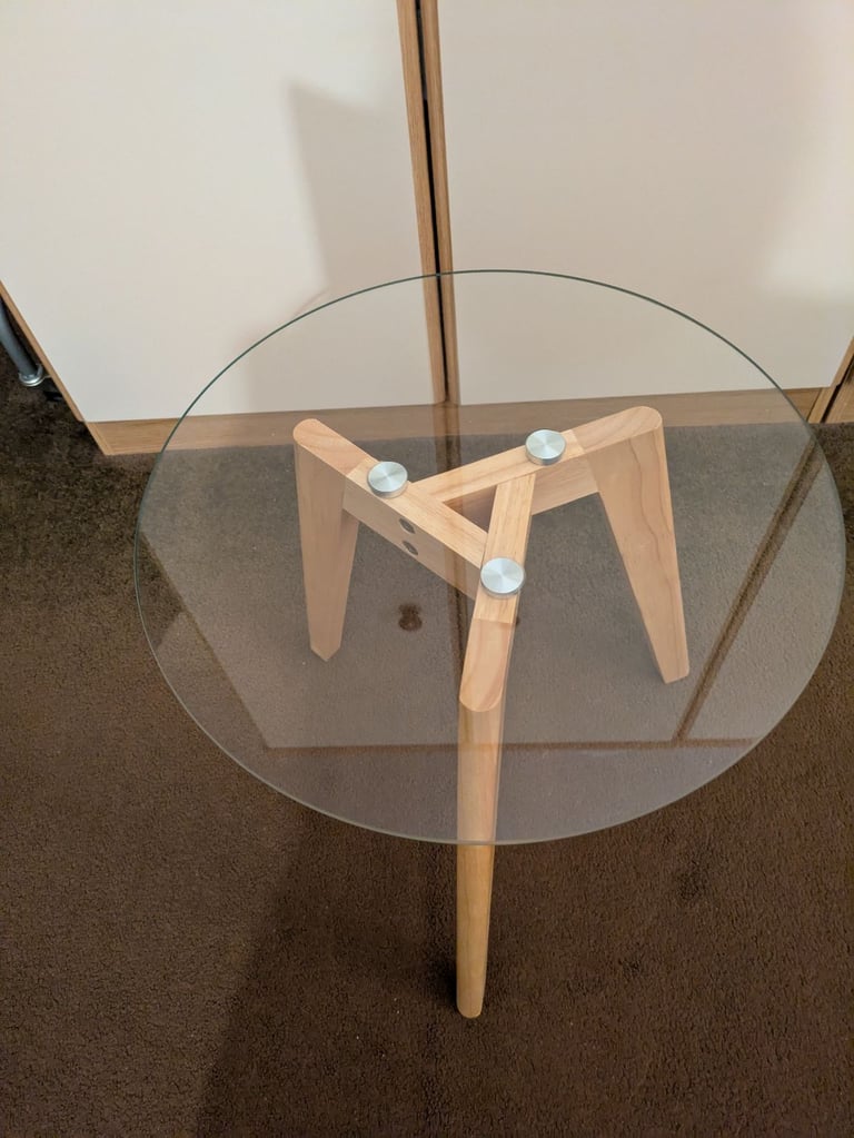 SMALL GLASS TOPPED TABLE