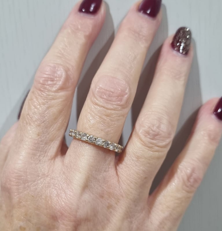 Gold 14ct Diamond full Eternity ring. 