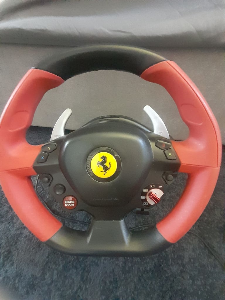 Gaming chair + ferarri 458 steering wheel