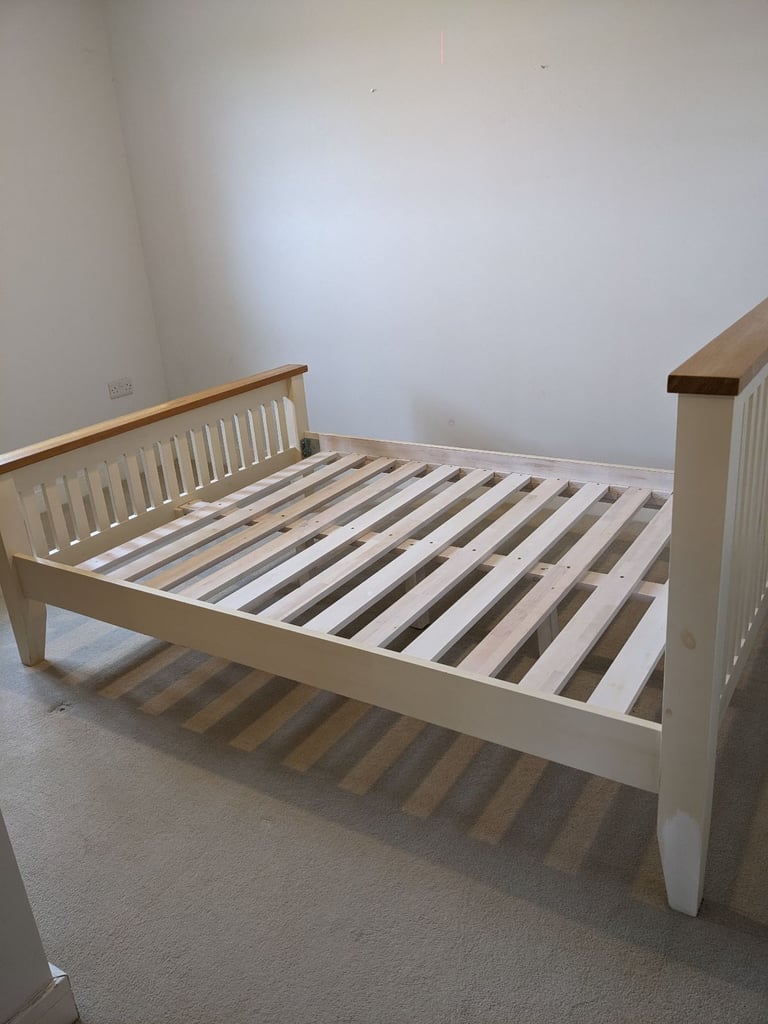 Oak double bed frame