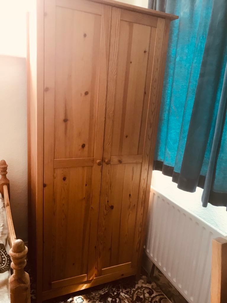 image for Single wardrobe, solid pine, excellent condition