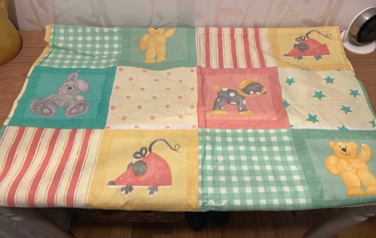 image for Nursery patchwork cotton fabric quilting playmat 136cm x 132cm approx