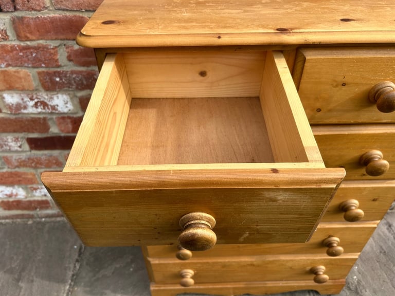 Large Solid Pine Chest of Drawers - Good Condition 