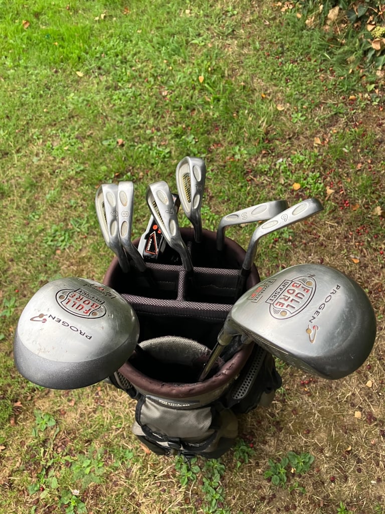 Men’s Golf Clubs Ideal Starter set Progen Woods Vantage Irons Fazer Putter Wilson Cart Bag 