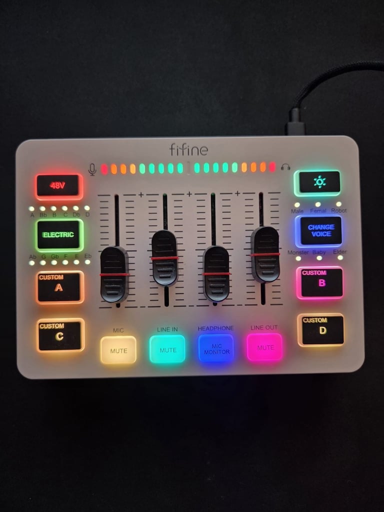 Audio Mixer Game Streaming USB/XLR Microphone Supported - FIFINE SC3