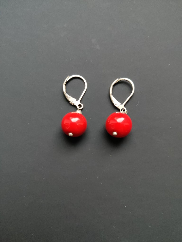image for Beautiful wine-red earrings