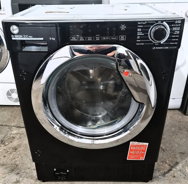 Brand New 9kg Black Hoover Smart Integrated Washing Machine Free