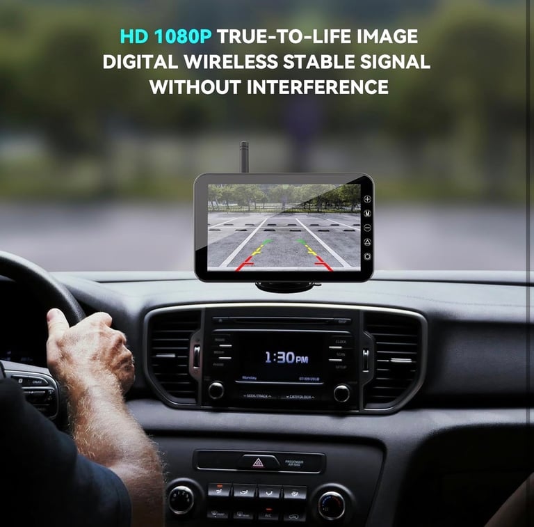 Solar Wireless Backup Camera Kit with 5'' IPS Monitor 1080P Reversing Camera