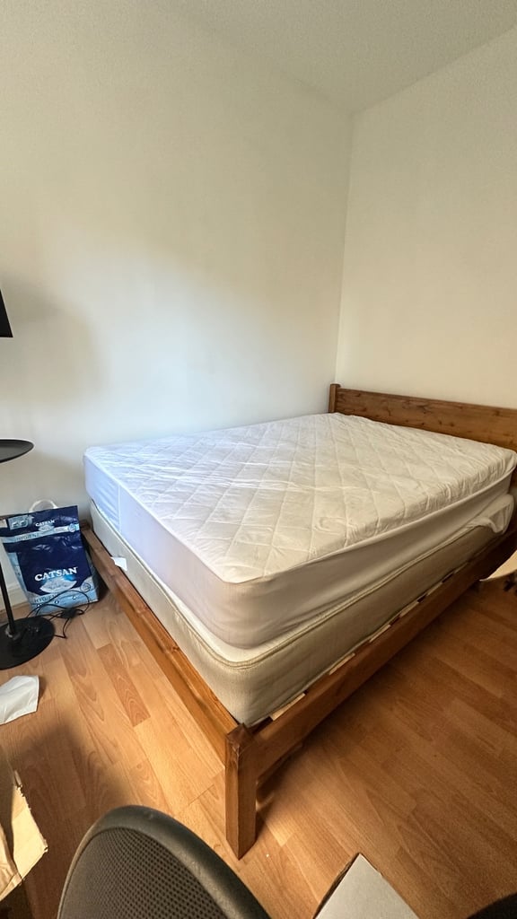 Double Bed (Wood) + Orthopaedic Mattress 