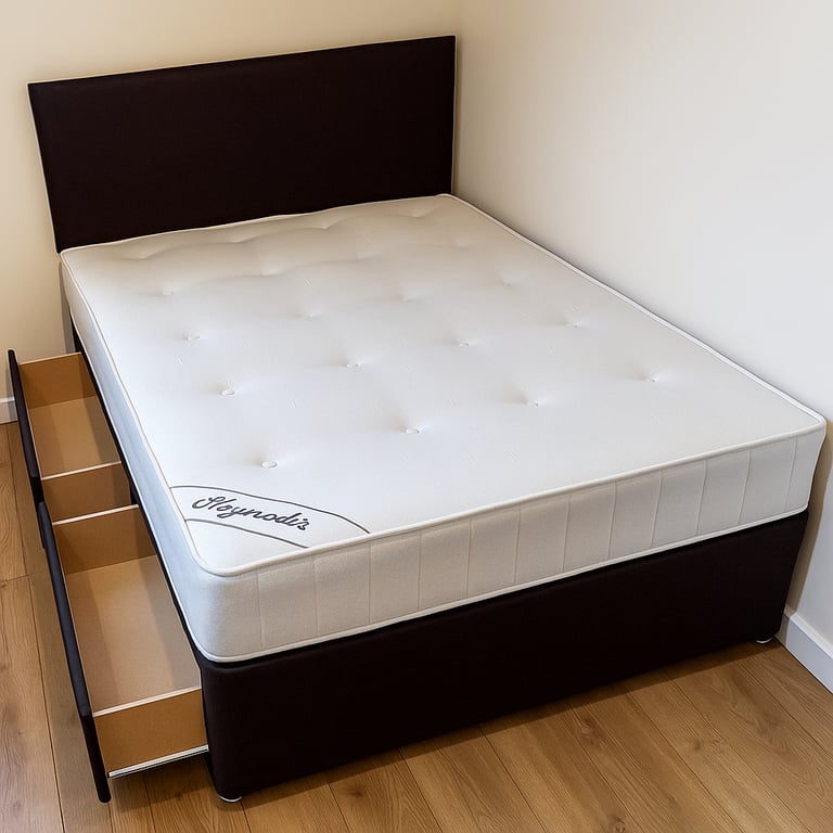 image for Premium Divan Bed with Storage Drawers and Supportive Mattress for Peaceful Sleep