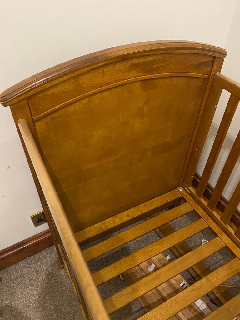 Beautiful Solid Wood Nursery Furniture Set - Cot Bed, Wardrobe & Chest of Drawers