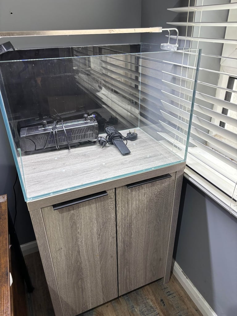 image for 90L Ultra Clear Glass Aquarium + Cabinet & Kit