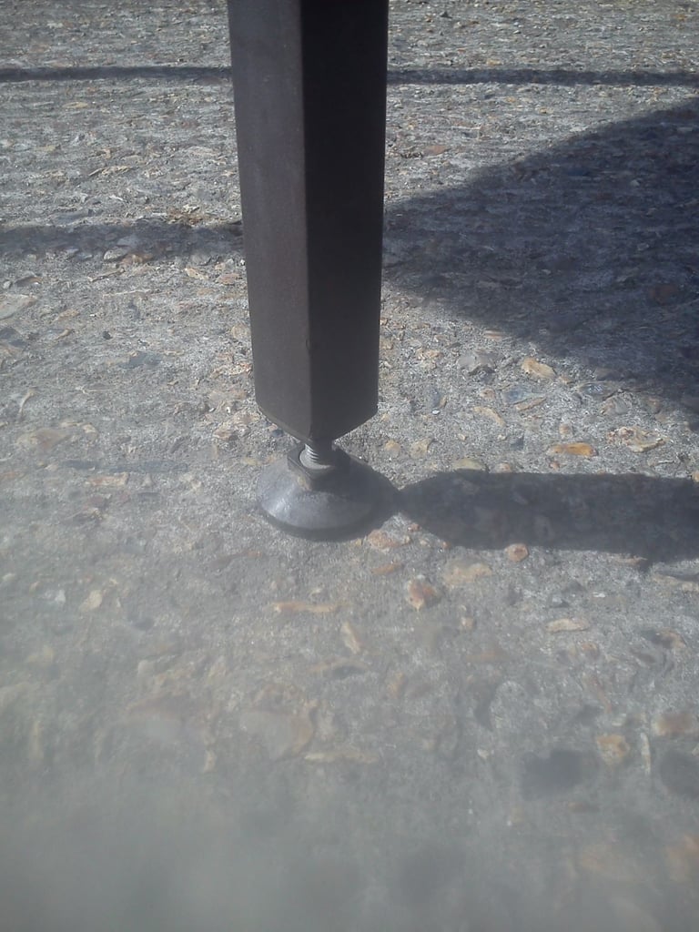 Metal and composite craft table.