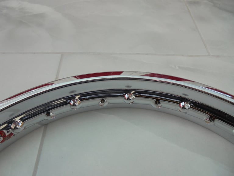 Motorbike wheel rim CWC British Chrome 40 hole 19 X 2.15