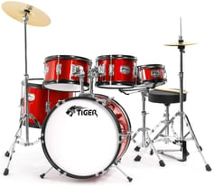 Brand New Tiger 5 Piece Junior Drum Kit - Drum Set for Kids in Red £150