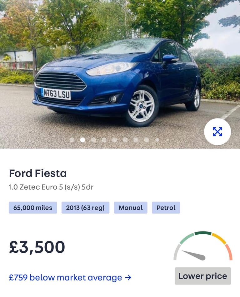 Ford FIESTA 2013, Manual 1.0L petrol, £20 tax, full service history, px welcome, 5 doors