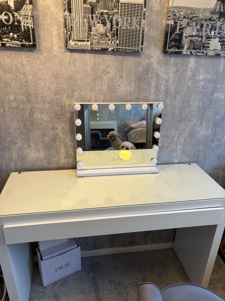 IKEA glass topped dressing table