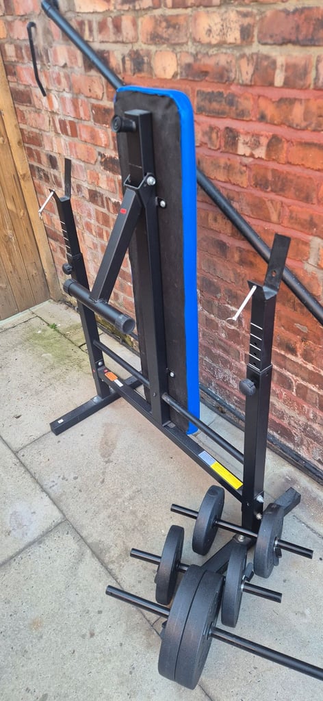 Pro Fitness Foldable Weight Bench with 50kg Weights