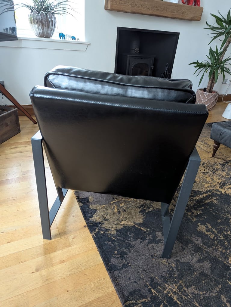 Black Leatherette Armchair 