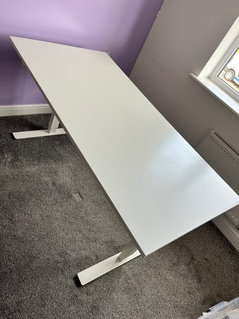 image for Adjustable white IKEA desk