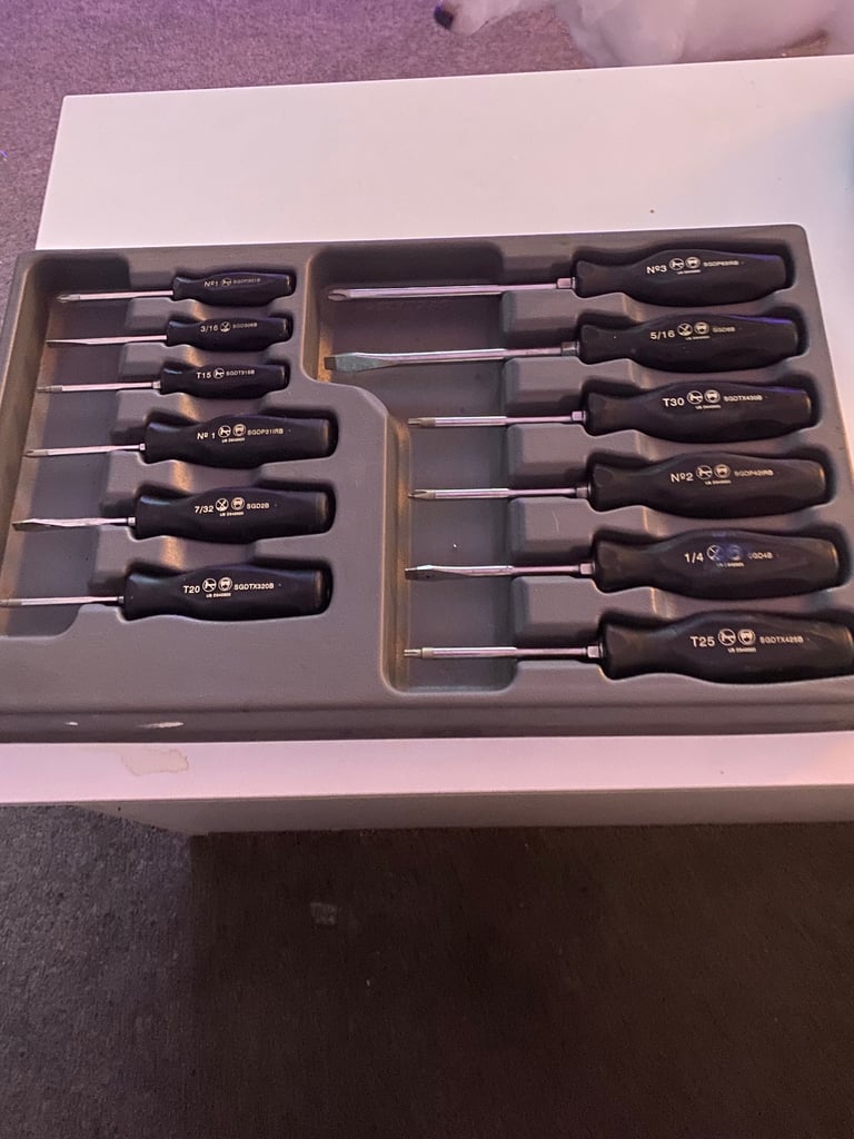 Snap on screw drivers