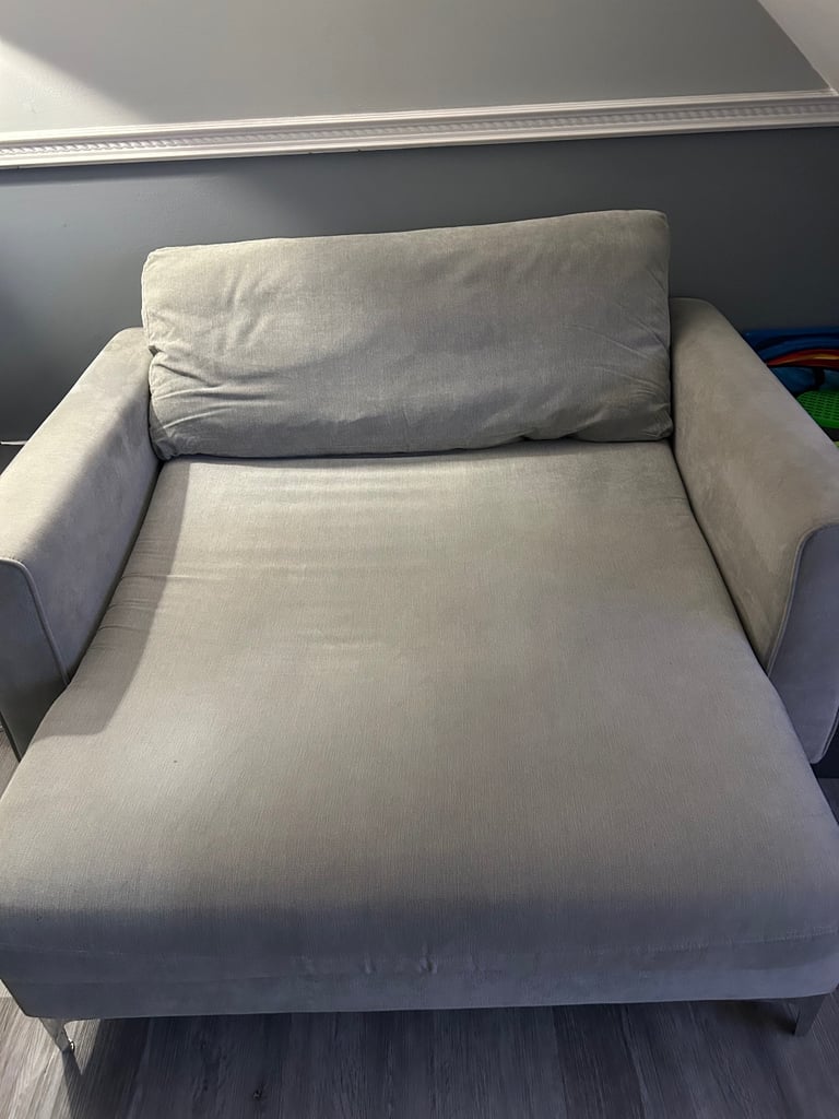 image for Large natural grey love seat couch 2 seater