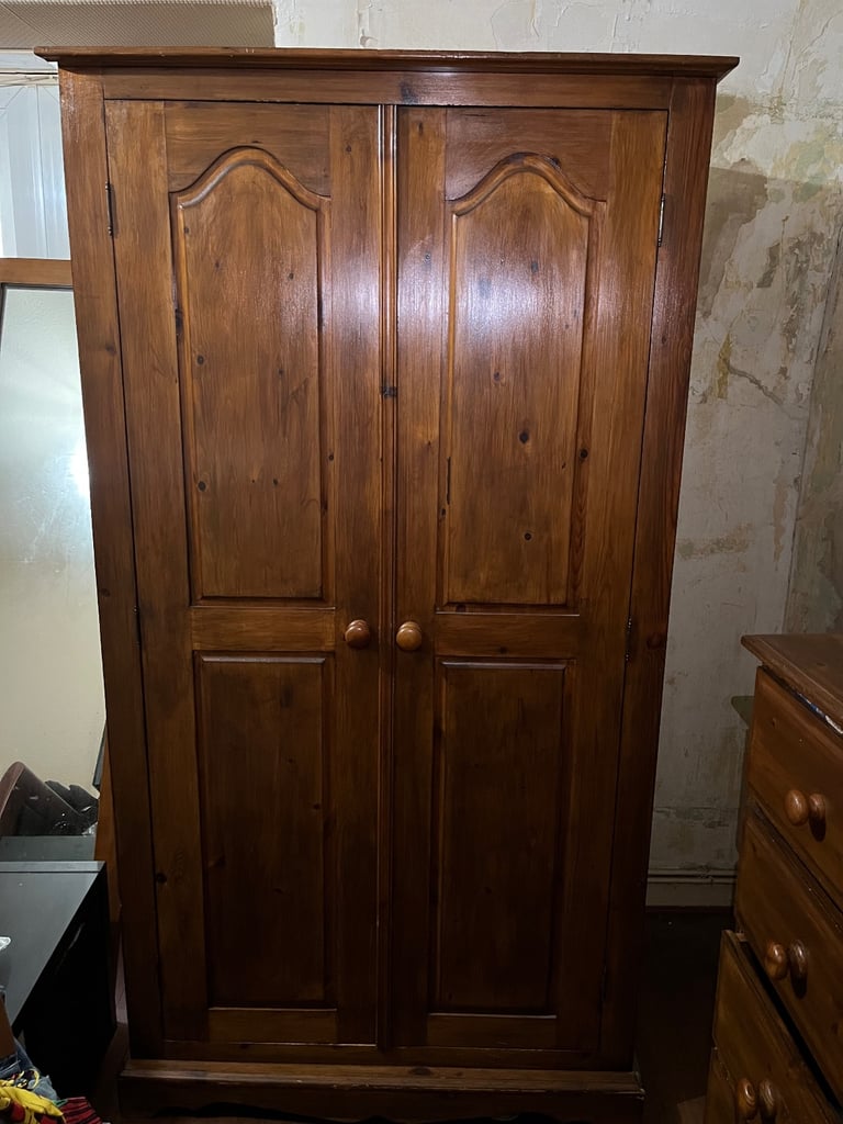 Solid Pine Double Wardrobe 